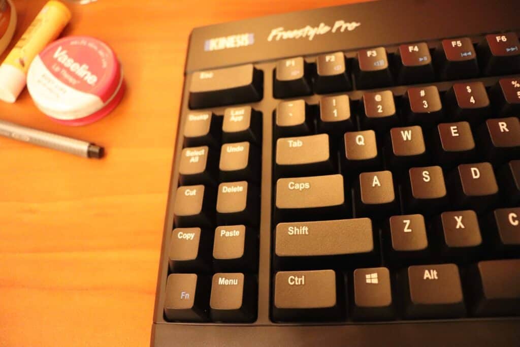 Close up of programming keys on Kinesis Freestyle Pro