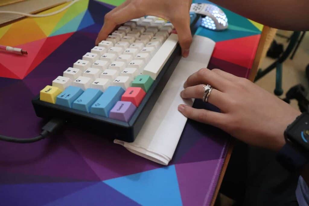 keyboard with inverted typing angle