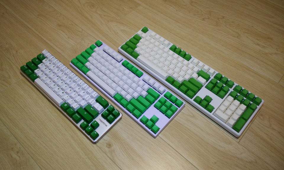 Vortex Bi-Color Green Keycaps for mechanical keyboards 