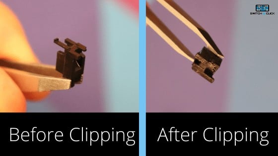 Before and after clipping a stabilizer