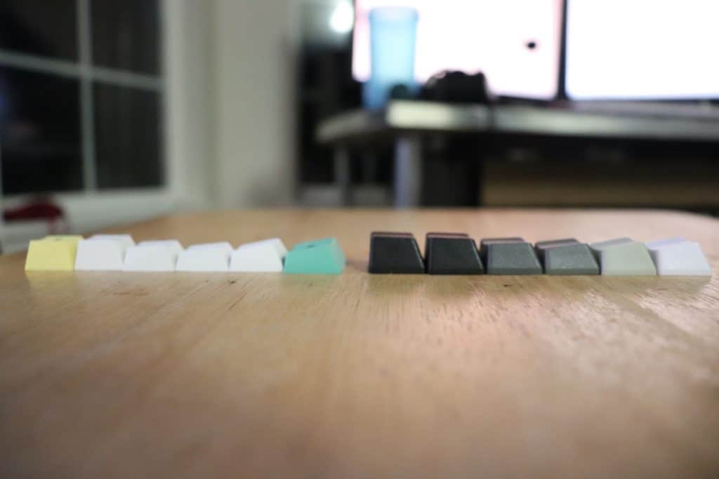 Cherry vs OEM keycap profile side view