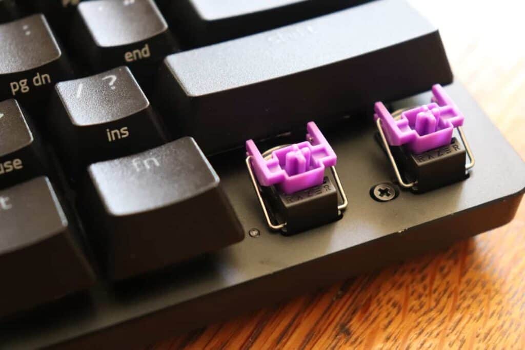 Razer Purple Optical Switch on Razer Huntsman Mini