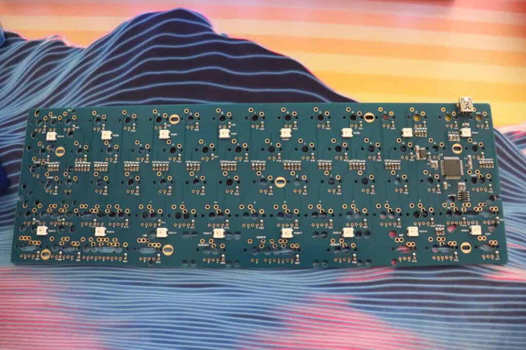 Close up of a keyboard PCB