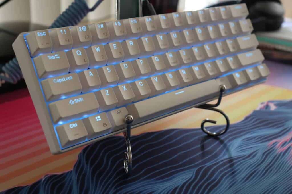 Royal Kludge RK61 Blue Case White Keycaps Multi LED 60% Mechanical