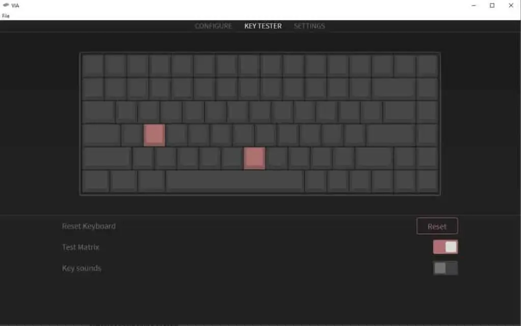 switch tester on VIA software