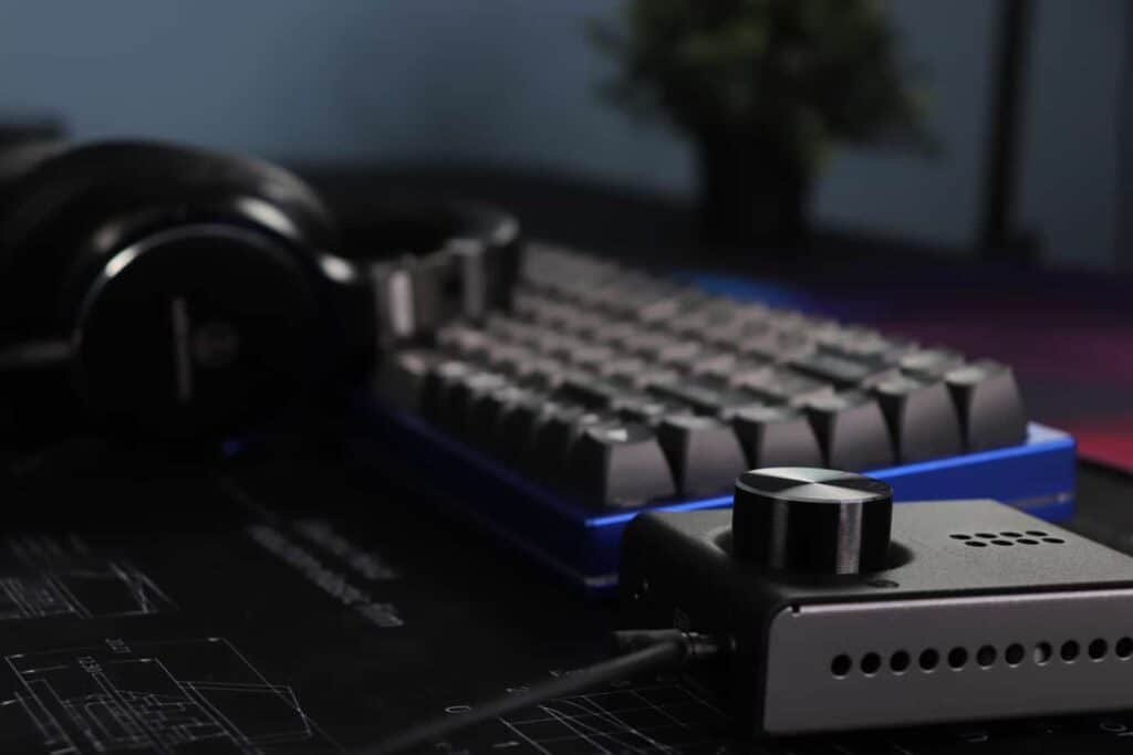 headphones and DAC by mechanical keyboard