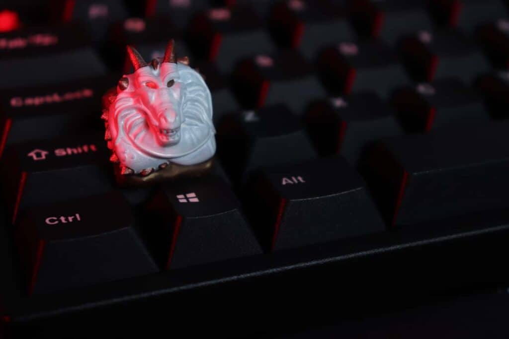 Artisan keycap on a mechanical keyboard