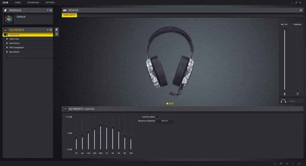 equalizer for gaming headset