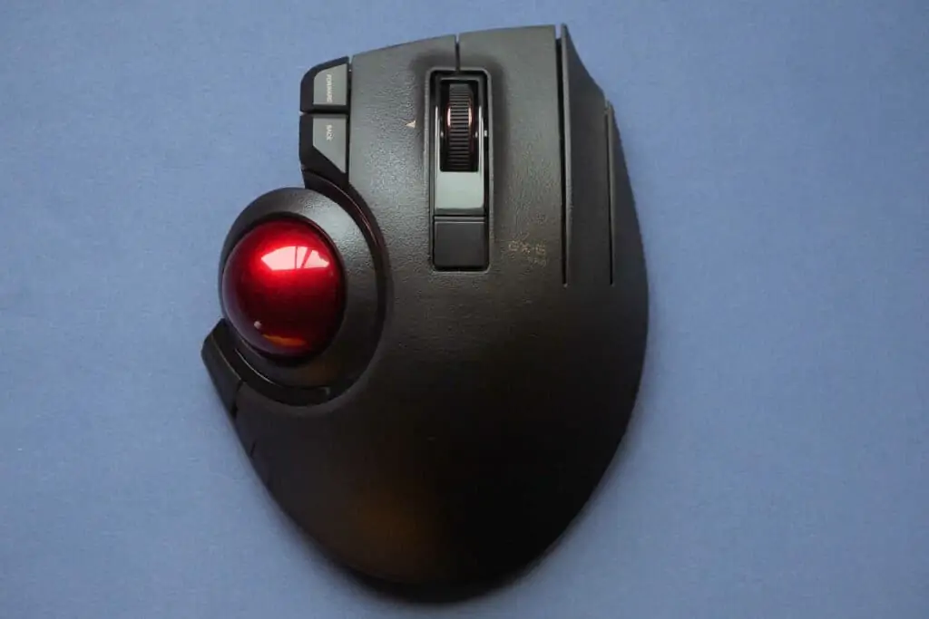 Top view of Elecom Ex-G Pro trackball mouse