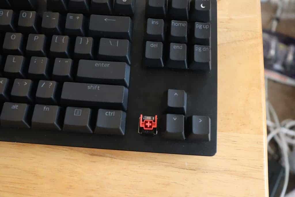 Razer Red switches in a mechanical keyboard