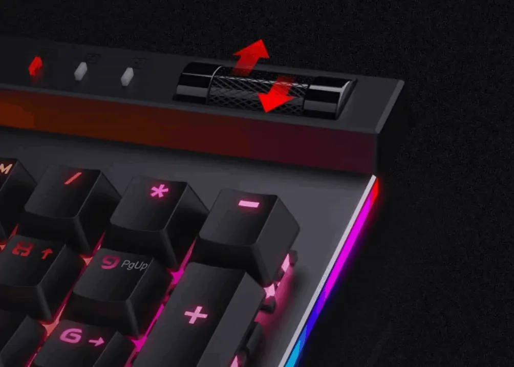 Volume wheel on mechanical keyboard