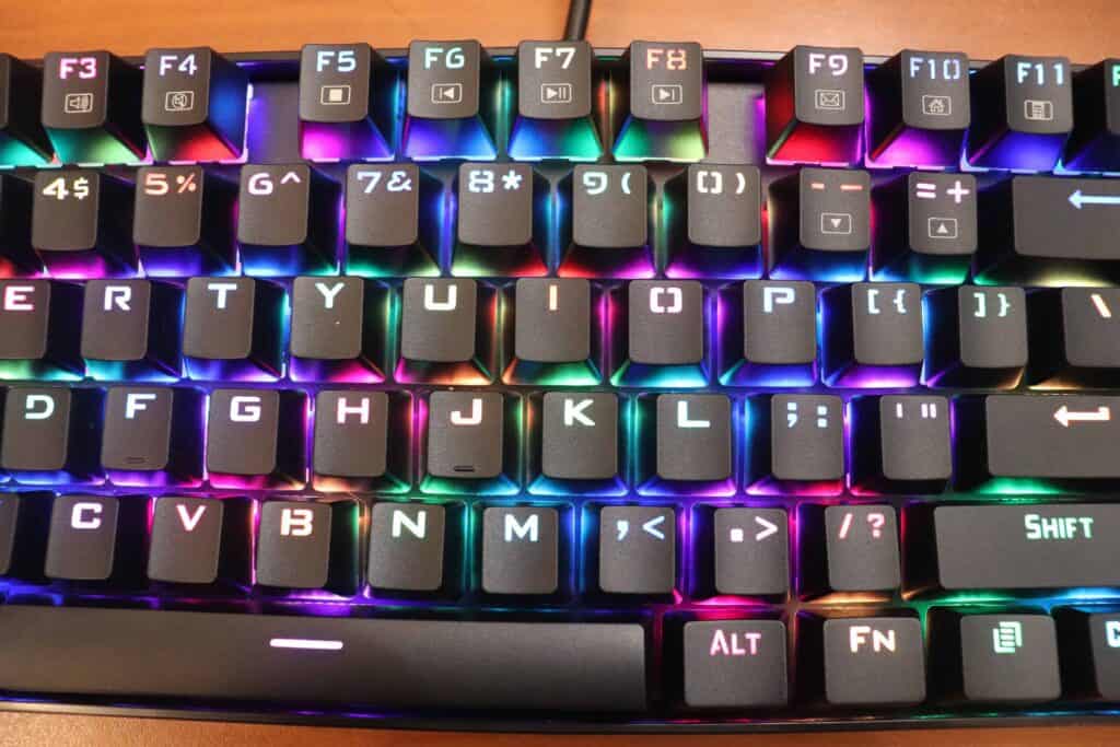 Redragon Kumara K552 RGB lighting