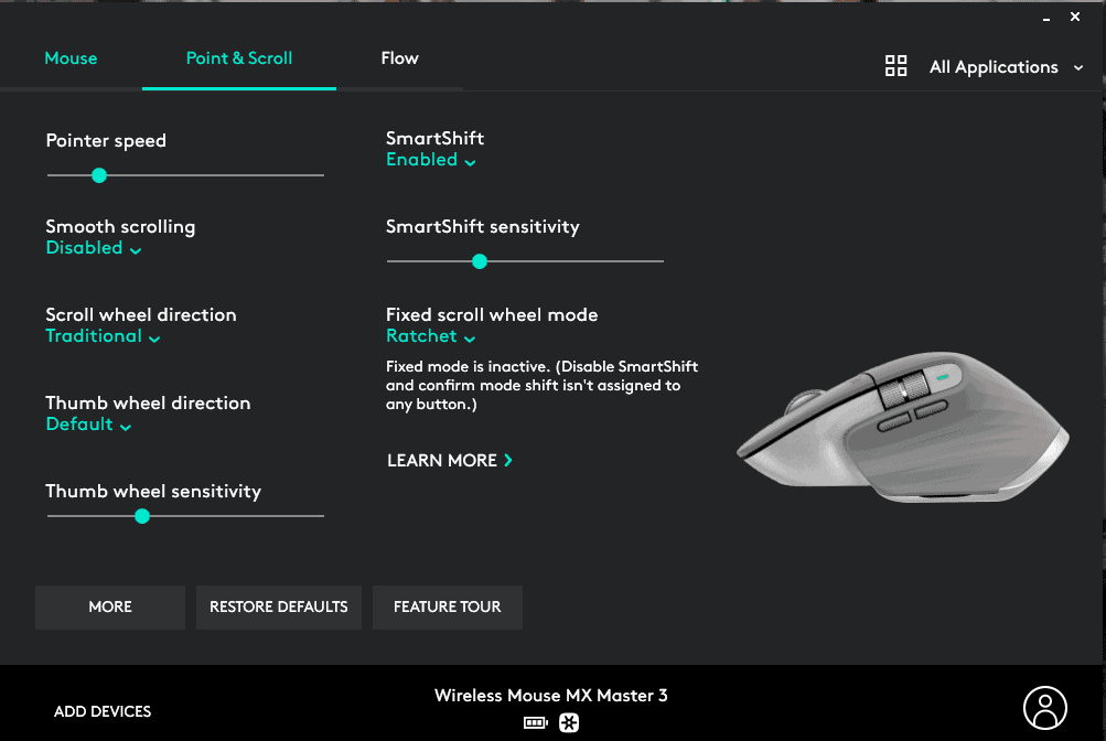 Software of Logitech MX Master 3